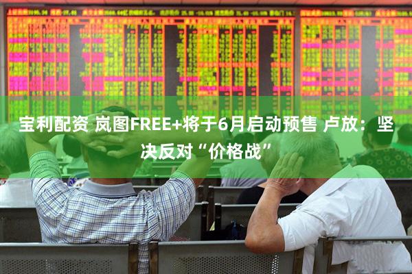 宝利配资 岚图FREE+将于6月启动预售 卢放：坚决反对“价格战”